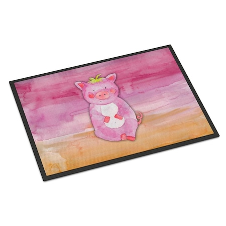 Carolines Treasures 18 x 27 in. Pig Watercolor Indoor or Outdoor Mat BB7416MAT